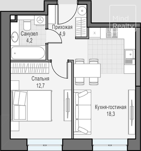 Продажа 1-комнатной элитной квартиры в ЖК Достижение. площадь 40.11м2. цена: 20 160 000 руб