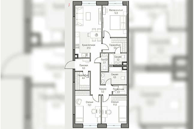 Продажа 4-комнатной элитной квартиры в ЖК Достижение. площадь 95.07м2. цена: 49 300 000 руб