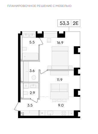 Продажа 2-комнатной элитной квартиры в ЖК Life time. площадь 53.30м2. цена: 39 420 000 руб