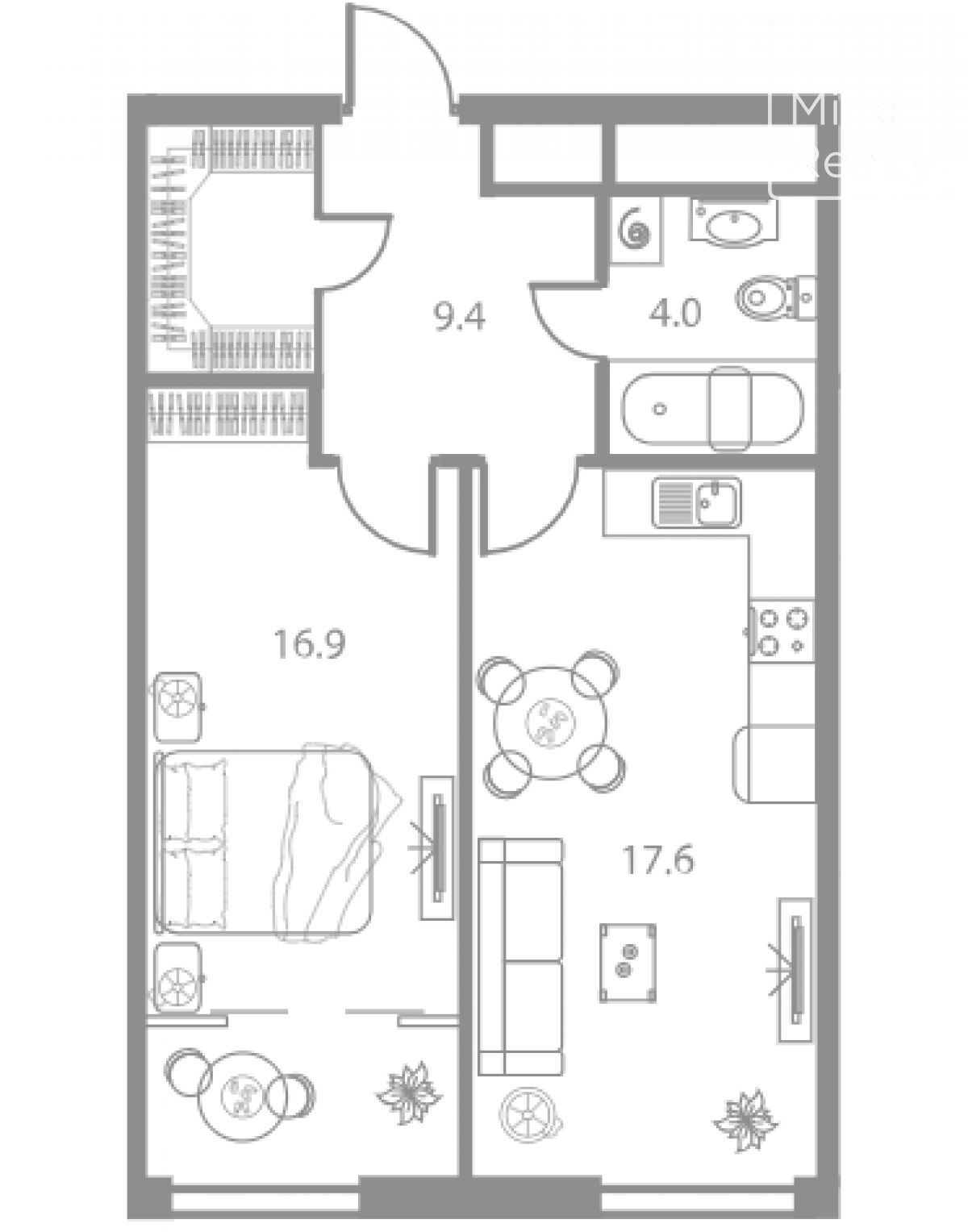 Продажа 2-комнатных апартаментов в ЖК West Tower. площадь 48.10м2. цена: 18 802 290 руб