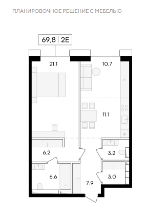 Продажа 2-комнатной элитной квартиры в ЖК Life time. площадь 69.80м2. цена: 48 030 000 руб