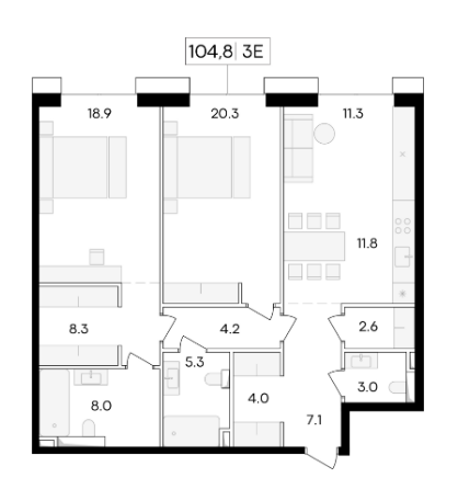 Продажа 3-комнатной элитной квартиры в ЖК Life time. площадь 104.80м2. цена: 60 980 000 руб