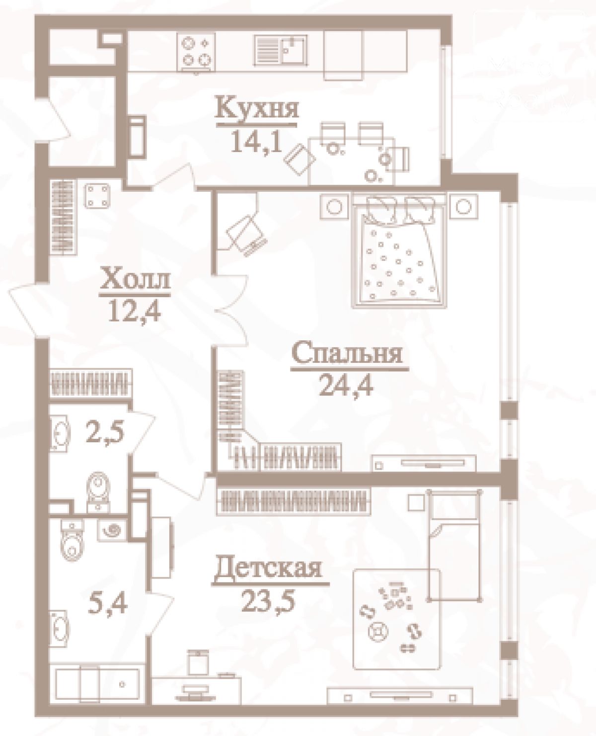 Продажа 2-комнатной элитной квартиры в ЖК Onyx deluxe. площадь 81.20м2. цена: 38 488 800 руб