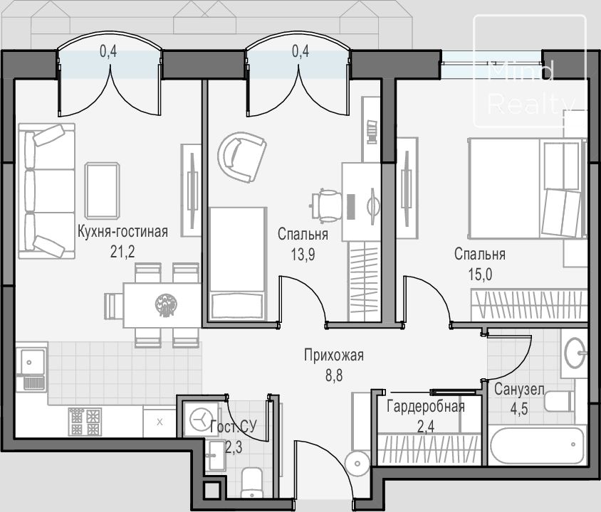 Продажа 3-комнатной элитной квартиры в ЖК Достижение. площадь 68.39м2. цена: 38 380 000 руб