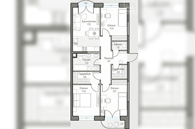 Продажа 4-комнатной элитной квартиры в ЖК Достижение. площадь 79.28м2. цена: 40 760 000 руб