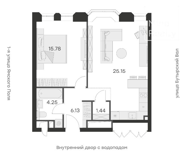 Продажа 2-комнатных апартаментов в ЖК GloraX Aura Белорусская. площадь 52.75м2. цена: 34 690 000 руб