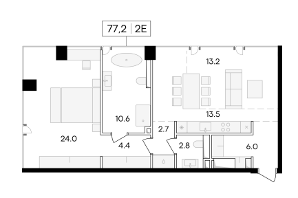 Продажа 2-комнатной элитной квартиры в ЖК Life time. площадь 77.20м2. цена: 54 830 000 руб