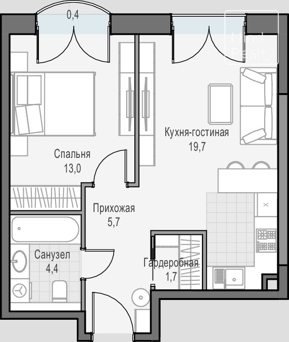 Продажа 1-комнатной элитной квартиры в ЖК Достижение. площадь 44.80м2. цена: 22 670 000 руб
