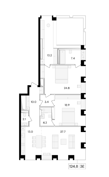 Продажа 3-комнатной элитной квартиры в ЖК Life time. площадь 124.80м2. цена: 104 950 000 руб