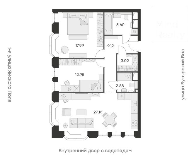 Продажа 3-комнатных апартаментов в ЖК GloraX Aura Белорусская. площадь 78.72м2. цена: 52 510 000 руб