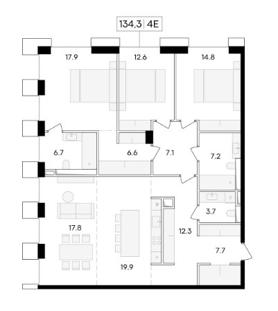 Продажа 4-комнатной элитной квартиры в ЖК Life time. площадь 134.30м2. цена: 83 850 000 руб
