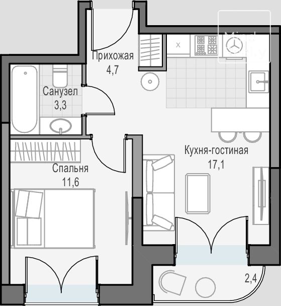 Продажа 1-комнатной элитной квартиры в ЖК Достижение. площадь 37.45м2. цена: 19 570 000 руб