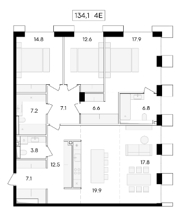 Продажа 4-комнатной элитной квартиры в ЖК Life time. площадь 134.10м2. цена: 89 430 000 руб